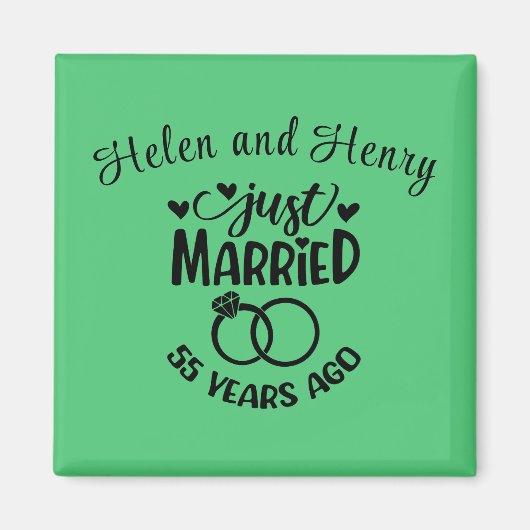individuelle Name zum 55. Geburtstag der Hochzeit  Magnet (Vorne)