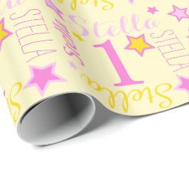 individuelle Name zum ersten Geburtstag Geschenkpapier
