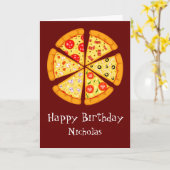 Individuelle Name zum Geburtstag mit Pizza Karte (Gelbe Blume)