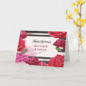 Individuelle Name zum Hochzeitstag, Rose, Streifen Karte (Gelbe Blume)