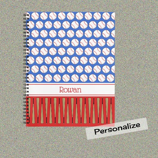 Individuelle Name zum Thema Baseball Notizblock