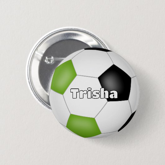 individuelle Name zum Thema Schwarzer Fußball Button (Vorne & Hinten)