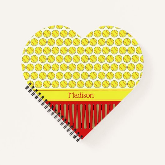 Individuelle Name zum Thema Softball Notizblock (Vorderseite)