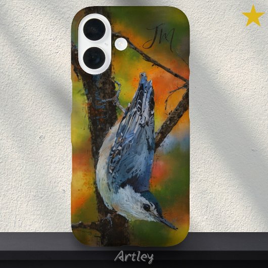Individuelle Name zum Zeichnen von Vogel-Nuthatch- Case-Mate iPhone Hülle
