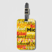 Individuelle Name zur Gelbtypografie Gepäckanhänger (Vorderseite Vertikal)