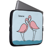 Individuelle Name Zwei rosa Flamingos auf dem Wass Laptopschutzhülle (Vorne Rechts)