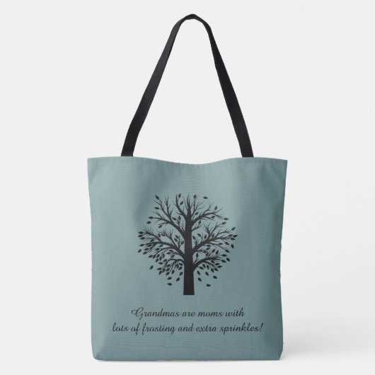 Individuelle Namen/Daten des Großmutter-Baums Tasche (Rückseite)