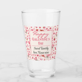 Individuelle Namen, Girly Galentine Day Pint Glass Glas