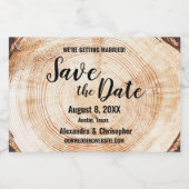 Individuelle Namen mit Holzschnitt Hochzeit Datum Schaumweinetikett (Einzelnes Label)