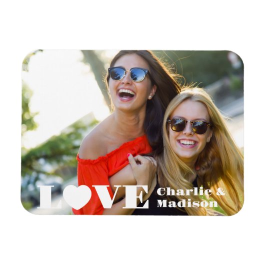 Individuelle Namen und Foto LIEBE Magnet (Horizontal)