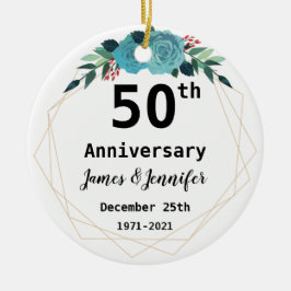 individuelle Namen und Jahr zum 50. Hochzeitstag Keramik Ornament