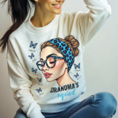 Individuelle Namen von Messy Bun und Butterflies Sweatshirt