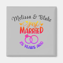 individuelle Namen zum 25. Hochzeitstag Silber Magnet