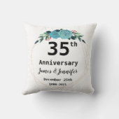 Individuelle Namen zum 35. Jahrestag der Hochzeit Kissen (Rückseite)
