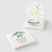 individuelle Namen zum 35. Jahrestag der Hochzeit  Steinuntersetzer (Seitenansicht)