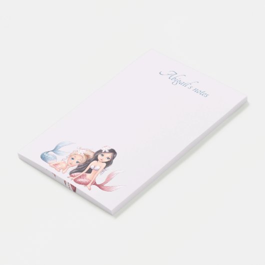 Individuelle Name's personalisierte Frau Mermaid P Post-it Klebezettel (angewinkelt)