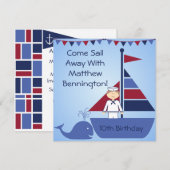 Individuelle Nautical Birthday-Einladungen Einladung (Vorne/Hinten)