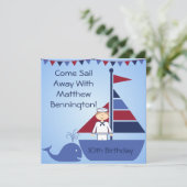 Individuelle Nautical Birthday-Einladungen Einladung (Stehend Vorderseite)