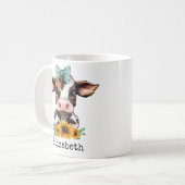 Individuelle Niedliche Kuh-Tasse, Geburtstagsgesch Kaffeetasse (Vorderseite Links)