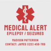 Individuelle Notfall-Essentials für Epilepsie Aufkleber (Vorderseite)