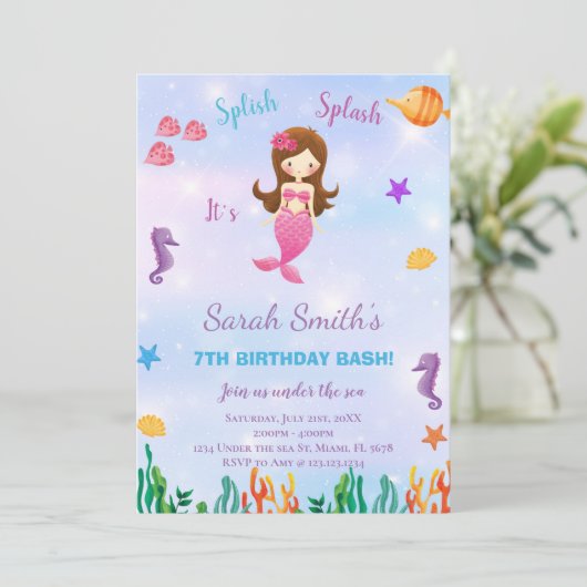 Individuelle Ocean Theme Party Card Einladung (Stehend Vorderseite)