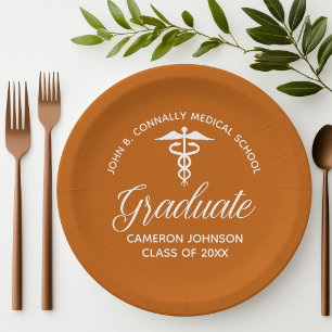 Individuelle Orange Medical School Graduation Part Pappteller
