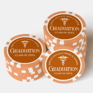 Individuelle Orange Medizinische Fakultät Abschlus Pokerchips