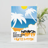 Individuelle Party Einladung am Strand (Stehend Vorderseite)