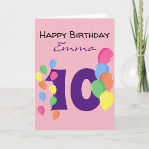 Individuelle personalisierte 10. Geburtstagsfeier Karte