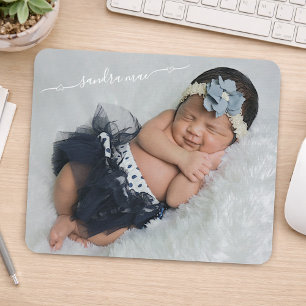 Individuelle personalisierte Foto‑ und Babynamen‑V Mousepad
