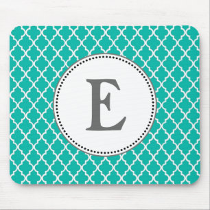 Individuelle Personalisierung aquamariner Quatrefo Mousepad