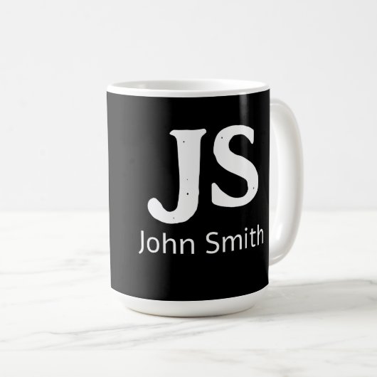 Individuelle persönliche Initialen Kaffeetasse (VorderseiteRechts)