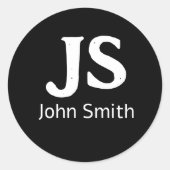 Individuelle persönliche Initialen Runder Aufkleber (Vorderseite)