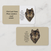 Individuelle persönliche Wolf Totem-Visitenkarte Visitenkarte (Vorne/Hinten)
