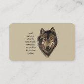 Individuelle persönliche Wolf Totem-Visitenkarte Visitenkarte (Rückseite)
