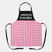 INDIVIDUELLE PINK GINGHAM KÜCHENSCHÜRZE SCHÜRZE (Vorderseite)
