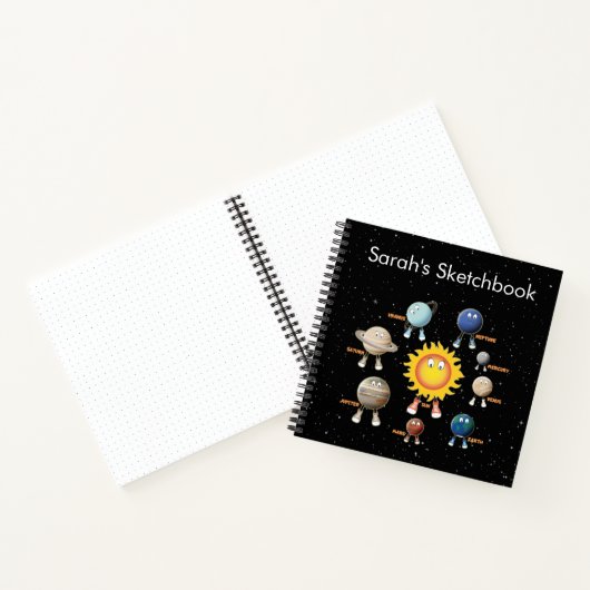 Individuelle Planeten und das Sketchbuch des Sonne Notizblock (Innenseite)