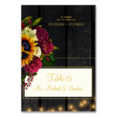 Individuelle Platzkarte für den einzelnen Gastname Tischnummer (Vorderseite)