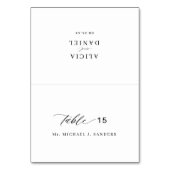 Individuelle Platzkarte für den einzelnen Gastname Tischnummer (Vorderseite)