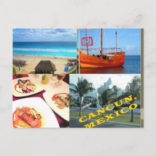 INDIVIDUELLE POSTKARTEN - CANCUN COLLAGE 1 (Vorderseite)