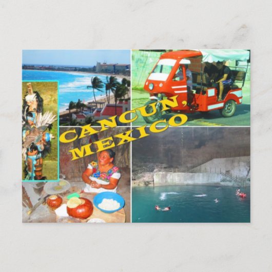 INDIVIDUELLE POSTKARTEN - CANCUN COLLAGE 2 (Vorderseite)