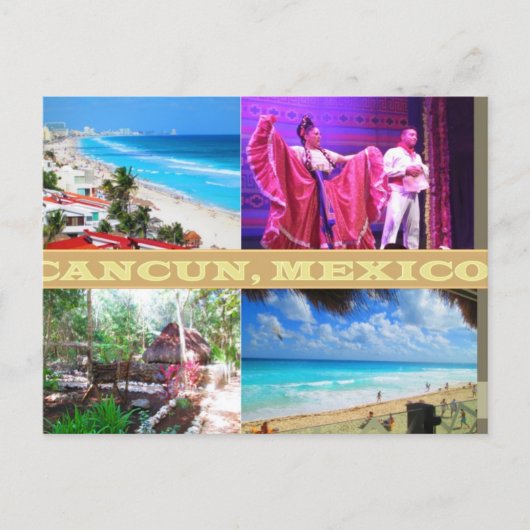 INDIVIDUELLE POSTKARTEN - CANCUN COLLAGE 9 (Vorderseite)
