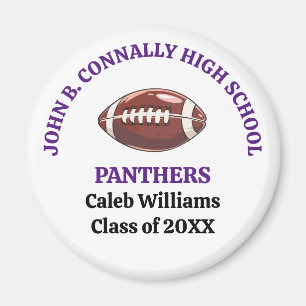 Individuelle Purple High School Footballmannschaft Magnet