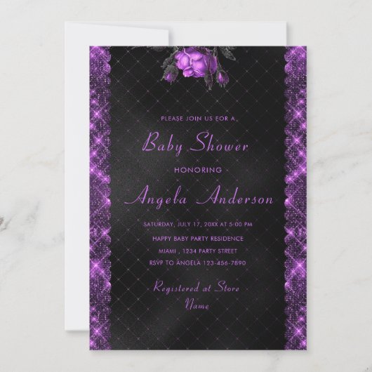 Individuelle QR Code Baby Shower Einladung Vorlage (Vorderseite)