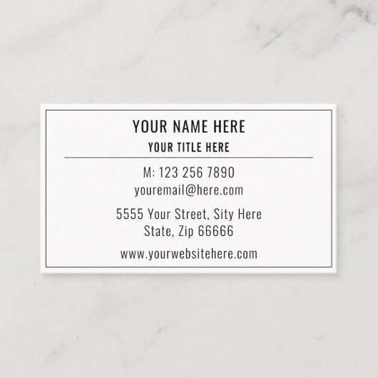 Individuelle QR-Code-Prüfung Info zur Visitenkarte (Vorderseite)