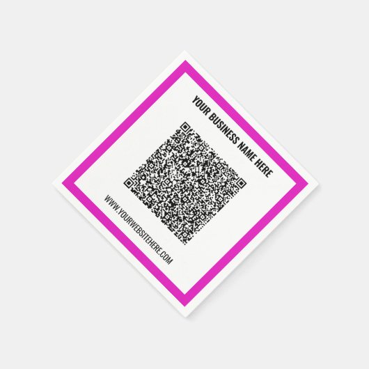 Individuelle QR Code Scan Info Text Napkins Ihre F Serviette (Ecke)