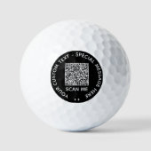 Individuelle QR Code Scan Info Text und Farbe Golf Golfball (Vorderseite)