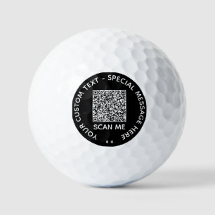 Individuelle QR Code Scan Info Text und Farbe Golf Golfball