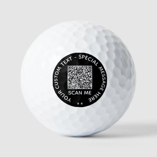 Individuelle QR Code Scan Info Text und Farbe Golf Golfball (Vorderseite)