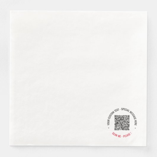 Individuelle QR Code Scan Info Text und Farben Nap Serviette (Vorderseite)